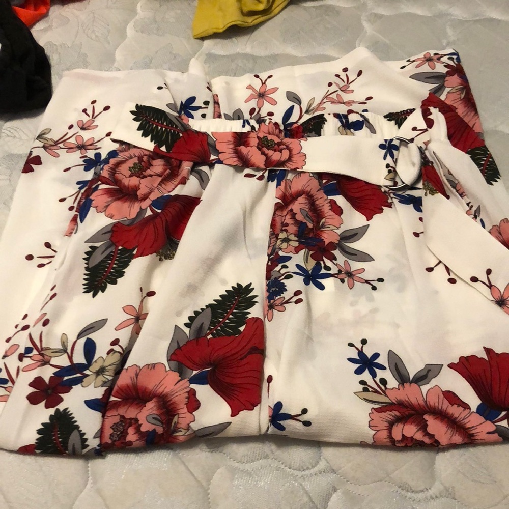 flower print flowy pants
